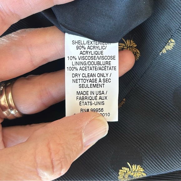 Shoshanna Black Gold Classy Long Sleeve Dress 6 Small - Picture 6 of 6